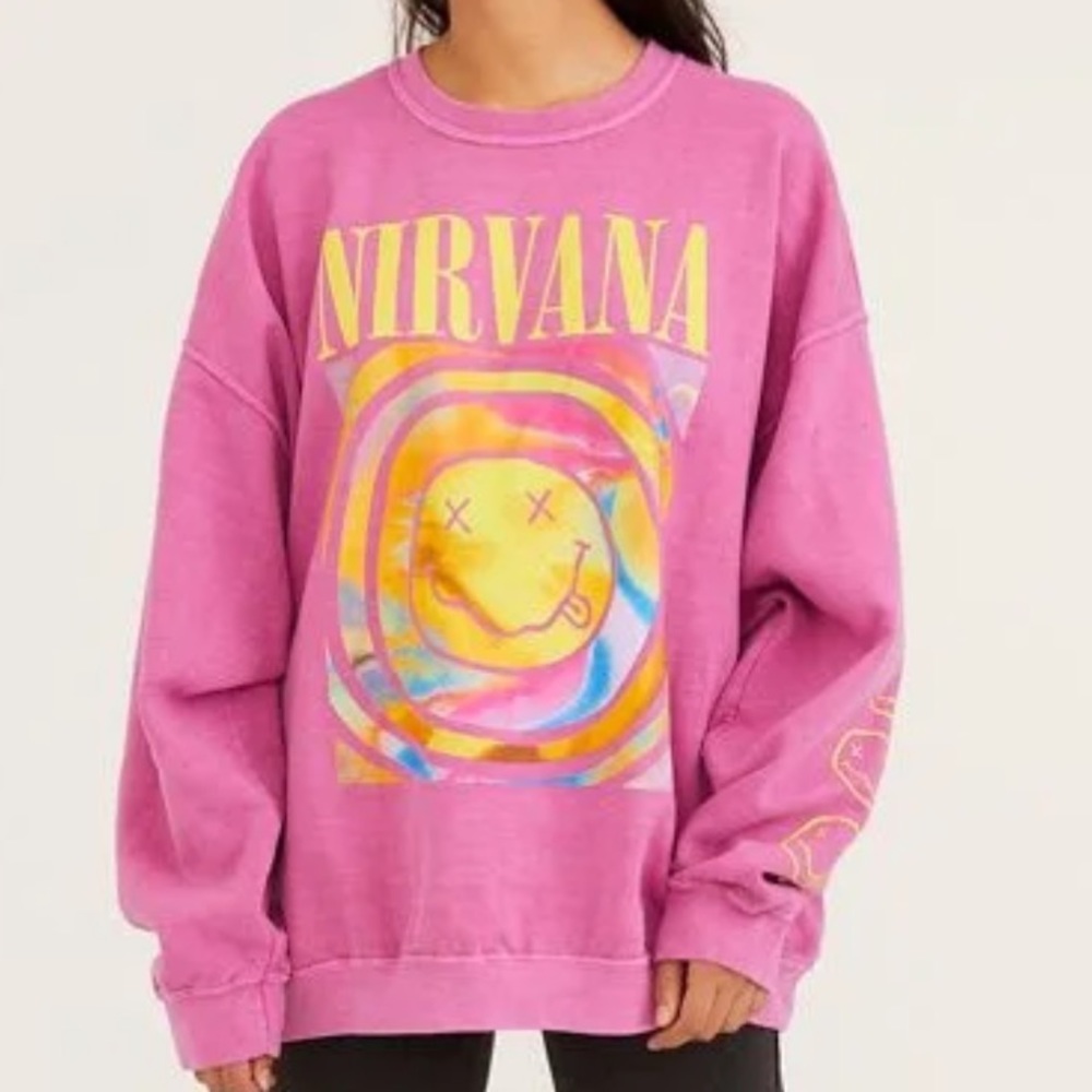 pink nirvana urban crewneck